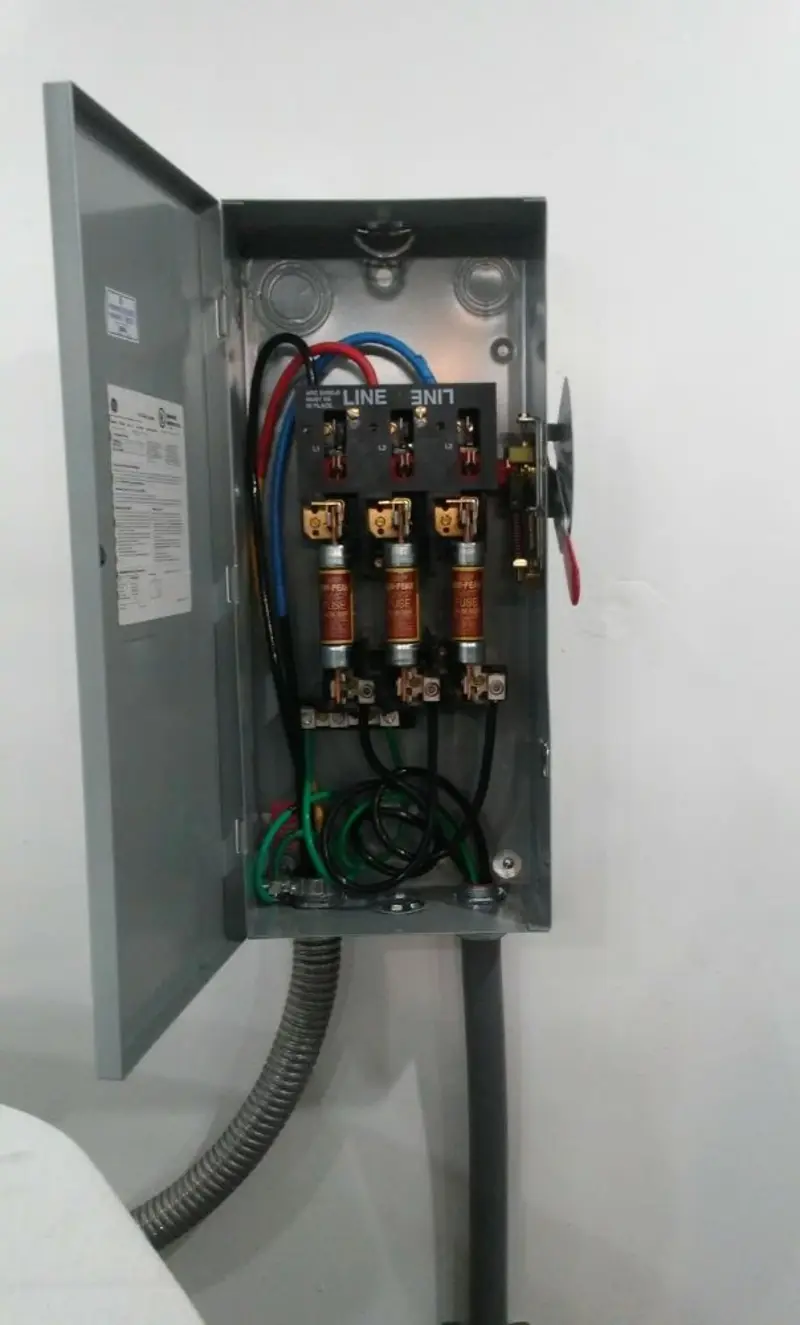 Three-phase disconnect switch installed for Electrical Wiring & Rewiring in Wakefield